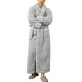 thumbnail image 1 of B91xZ Men's Soft Spa Full Lenght Bathrobe Comfy Full Length Warm Nightdress,Gray XXXL, 1 of 5