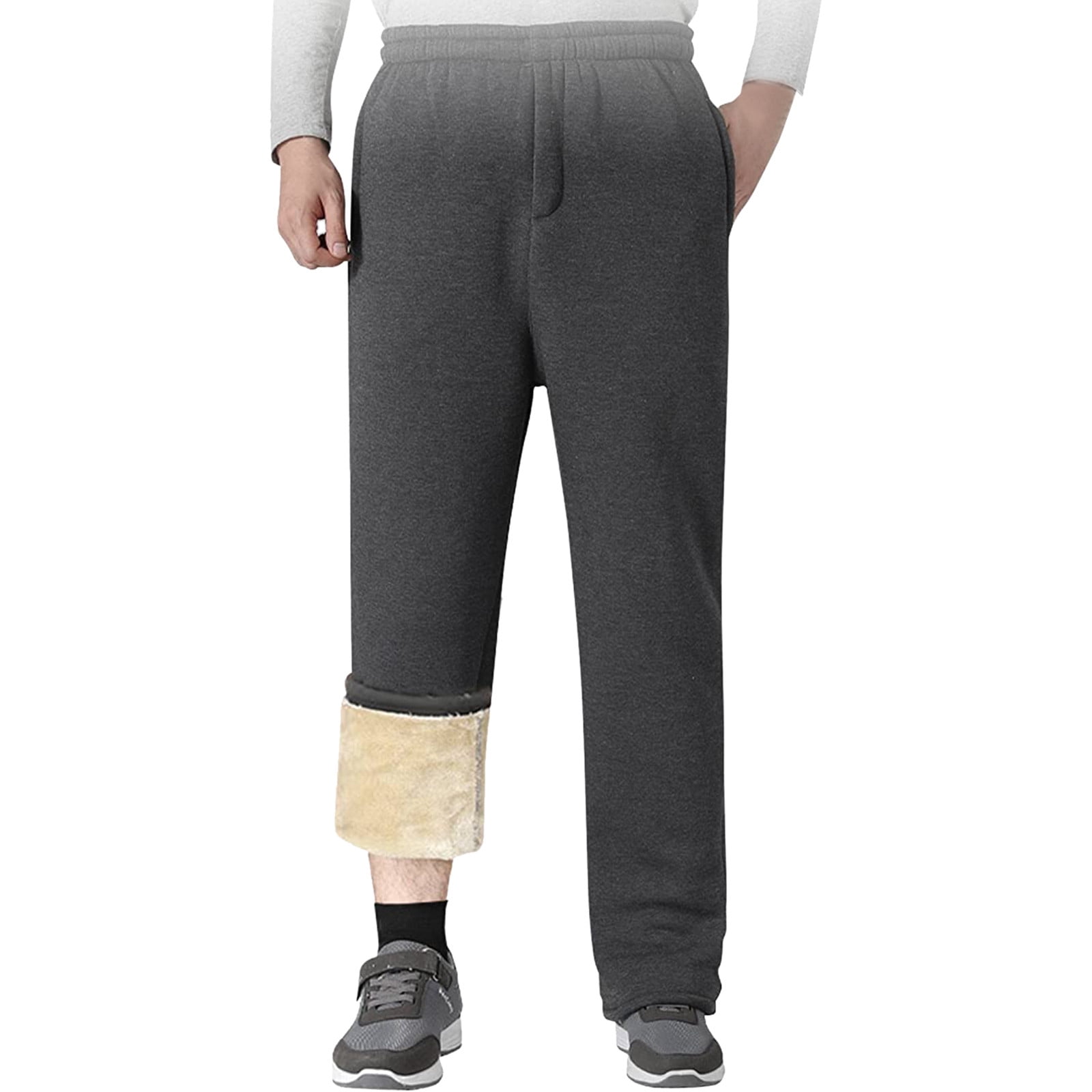 B91xZ Men's Sport Jogger Sweatpants Sherpa Lined Sweatpants Active