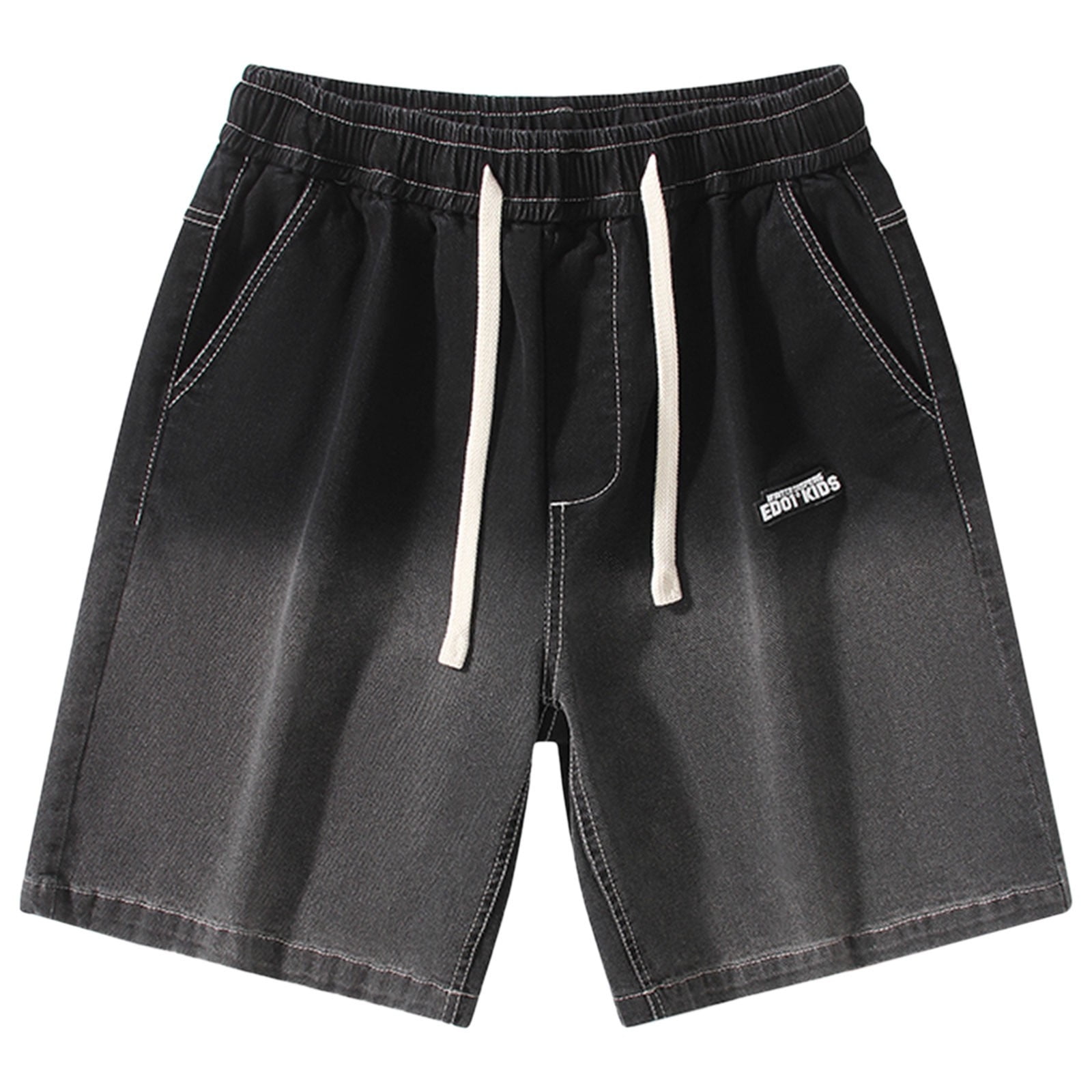 B91xZ Mens Denim Shorts Skinny Baggy Jeans Loose Fit Patchwork Jeans