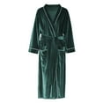 thumbnail image 1 of B91xZ Mens Hooded Robe Big and Tall Plush Hooded Bathrobe with Two Large Front Pockets,Green M, 1 of 4