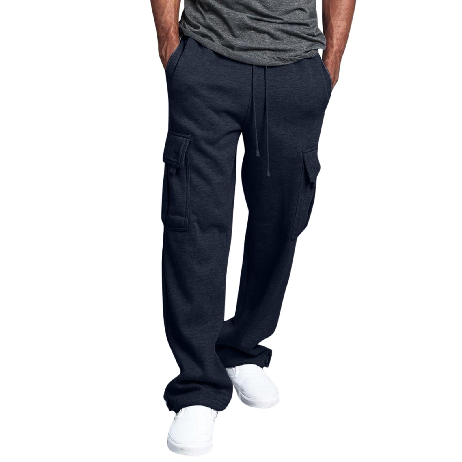B91xZ Mens Jogger Pant Open Bottom Joggers Casual Baggy Sweatpants with ...