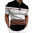 thumbnail image 1 of B91xZ Mens Polo Shirts Short Sleeve Casual Short Sleeve Classic Polo Shirts Button Down Golf Shirts,White L, 1 of 4