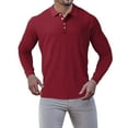 B91xZ Mens Polo Shirts with Pocket Long Sleeve Slim Fit Classic Soft Stretch Casual Shirts for