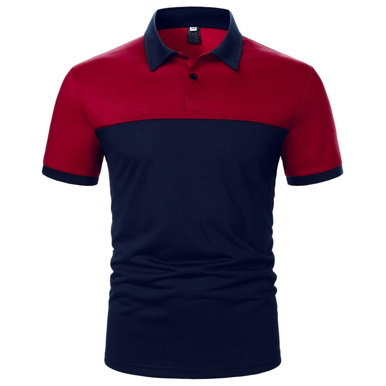 B91xZ Mens Shirts Casual Stylish Men'S Regular Fit Shirt Preppy Clothes  Shirts For Men Work Outdoor Sports Shirt Set Men Polo Shirts For Men Red  XXL 