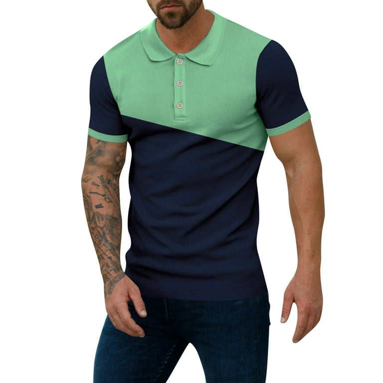B91xZ Mens Shirts Mens Summer Fashion Soft Breathable Lapel Color