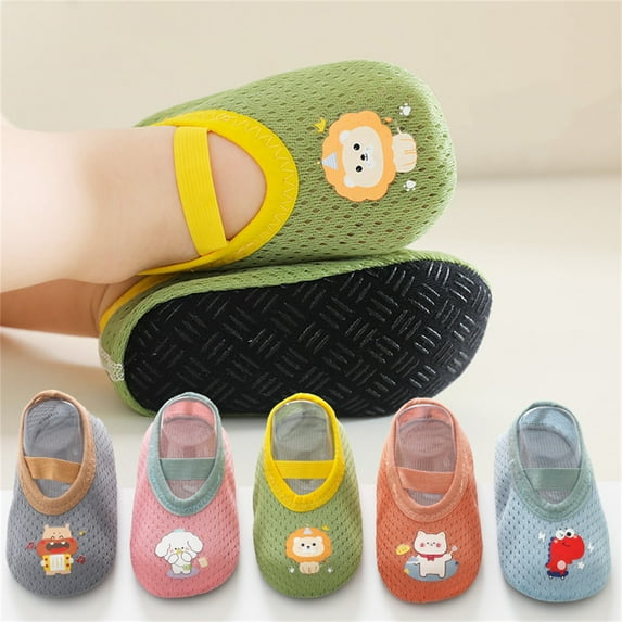 B91xZ Newborn Socks Anti Slip Socks Cute Floor Socks 0 To 5 Years (Green, 18-24 Months)
