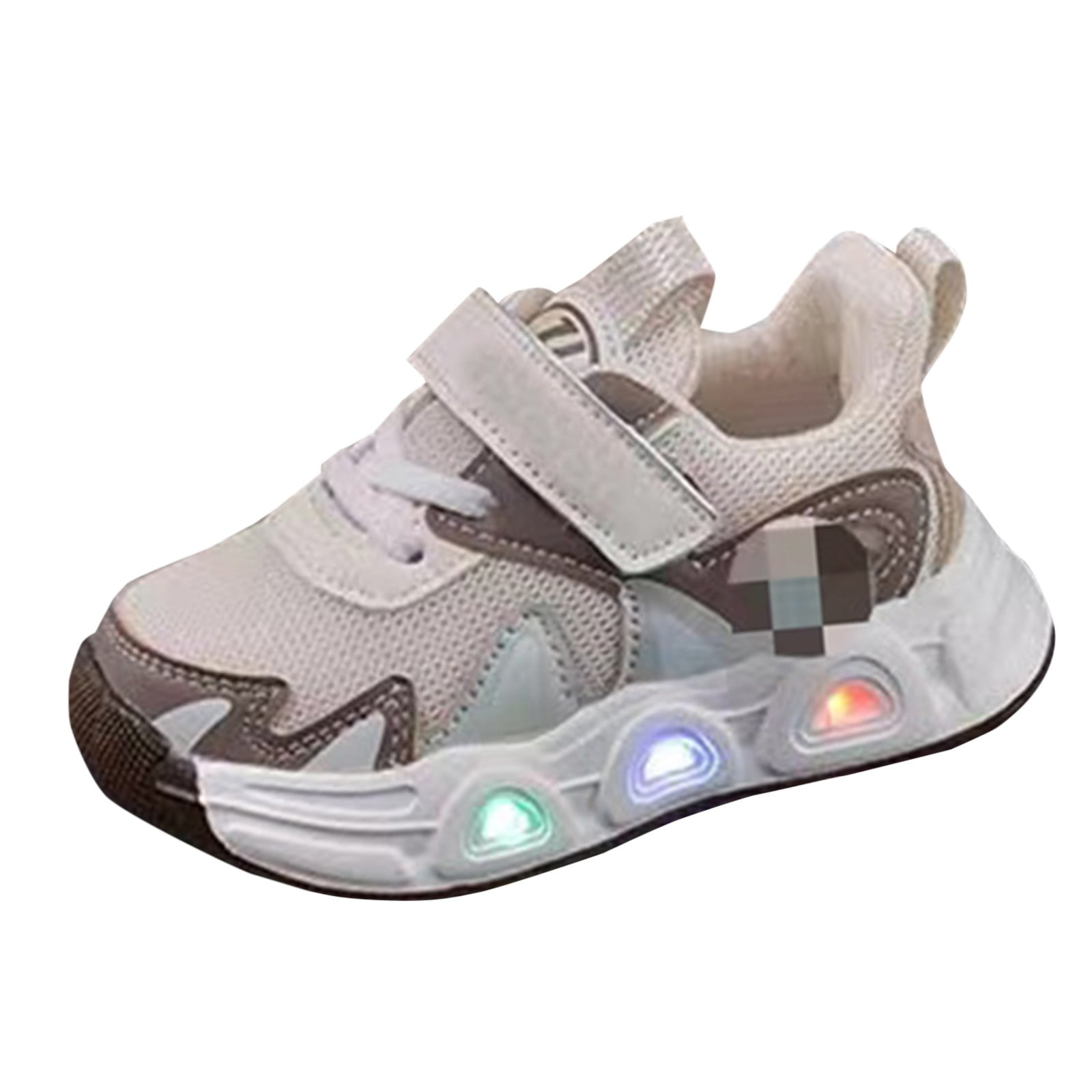 B91xZ Sneakers for Girls Toddler Shoes Children Sports Shoes with Lights Breathable Princess Lightweight Casual Lighting Kids Up Night Shoes (Gray,3 Years)