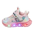 thumbnail image 1 of B91xZ Sneakers for Girls Toddler Shoes Children Sports Shoes with Lights Breathable Princess Lightweight Casual Lighting Kids Up Night Shoes (Pink,10), 1 of 7