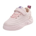 thumbnail image 1 of B91xZ Sneakers for Girls Toddler Shoes Fashion All Seasons Children Sports Girls Flat Lightweight Mesh Breathable And Comfortable Solid Lace Up Sneakers (Z8-Pink,11.5), 1 of 7