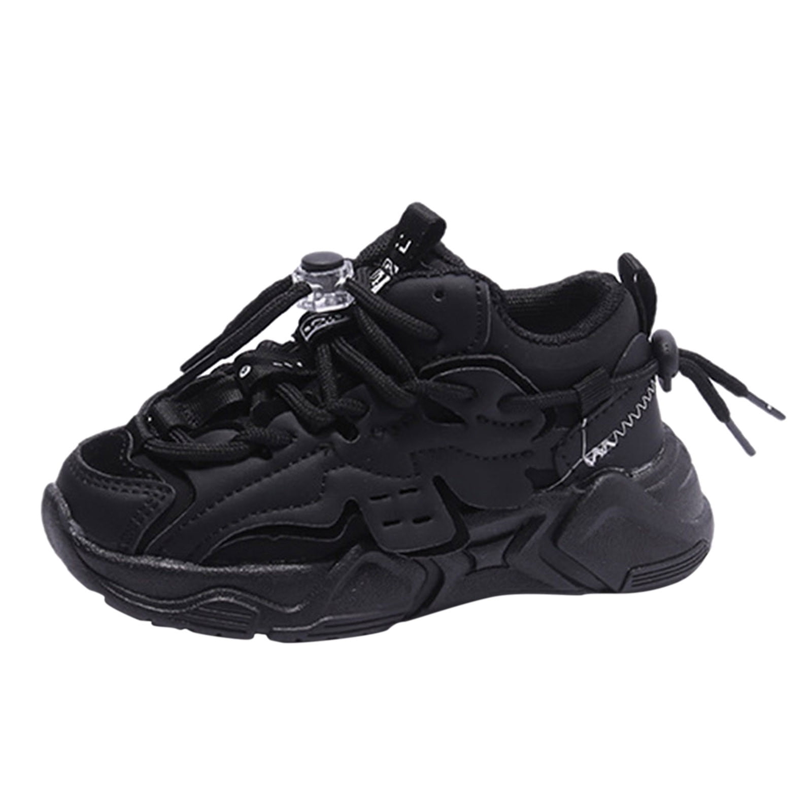 B91xZ Sneakers for Girls Toddler Shoes Fashion Spring And Summer Children Sports Shoes for Boys And Girls Thick Soles Non Slip Comfortable Black,Sizes 12.5