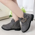 thumbnail image 1 of B91xZ Snow Boots for Girls Solid Color Short Boots Non Slip Breathable Women Boots (Gray, 1 Big Kids), 1 of 3