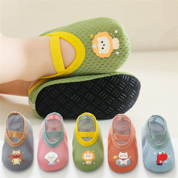 B91xZ Socks Anti Slip Socks Cute Floor Socks 0 To 5 Years (Orange, 6-12 Months)
