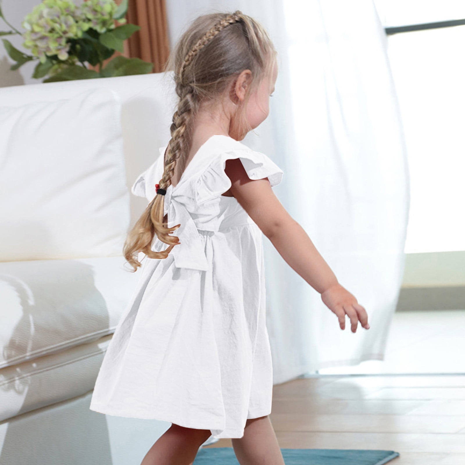 Girls white cheap spring dress
