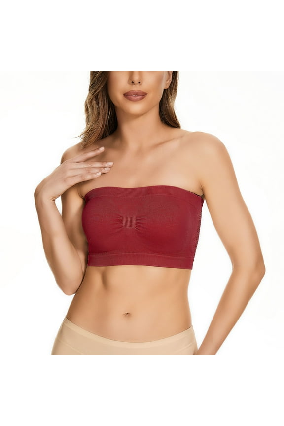 Strapless Bras for Women Non Padded Bandeau Tube Top Multiway Bra, S
