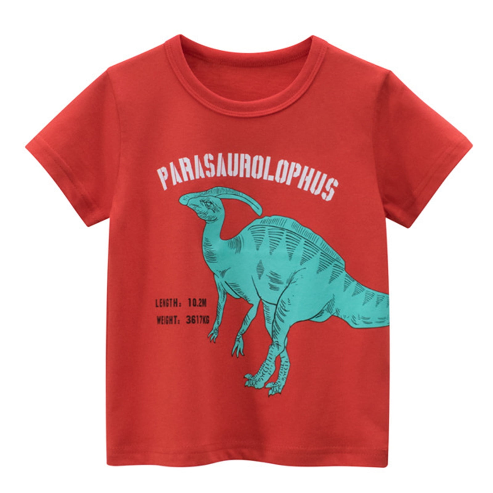 B91xZ Summer Tops Toddler Kids Baby Boys Girls Dinosaur Short Sleeve