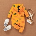thumbnail image 1 of B91xZ Toddler Baby Girl Clothes Boys Romper Jumpsuit Printed Sleeve Long Dinosaur Girls (Gray, 12-18 Months), 1 of 5