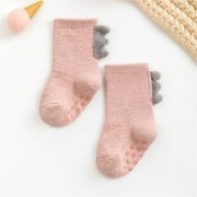 B91xZ Toddler Socks Baby Boy Girls Toddlers Indoor Animals Slipper Shoes Antislip Socks Booties First Walkers (Gray, S )