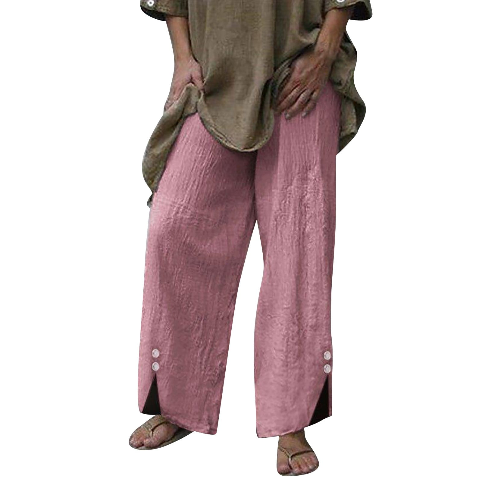 B91xZ Women's Skinny Ankle Pant Elastic High Waisted Pants Casual Wide