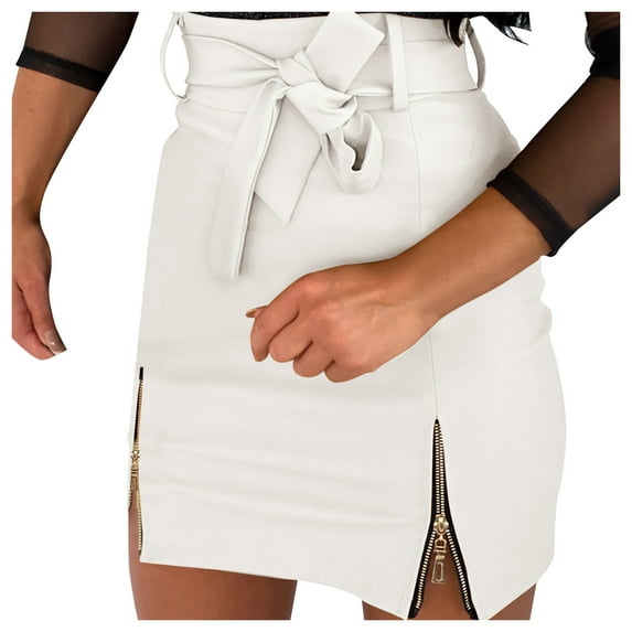 B91xZ Women's Straight Skirt Below The Knee Work,Weekends,Date Nights,Sexy Office Business Bodycon Skirts,White M