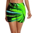 thumbnail image 1 of B91xZ Women's Swim Shorts High Waisted Bathing Suit Bottoms Swimsuit Boy Shorts Bikini Tankini Board Shorts Swimwear Shorts,Green L, 1 of 5