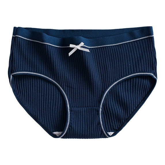 B91xZ Women's Underwear Plus Size Solid High Cut Underwear,L Dark Blue