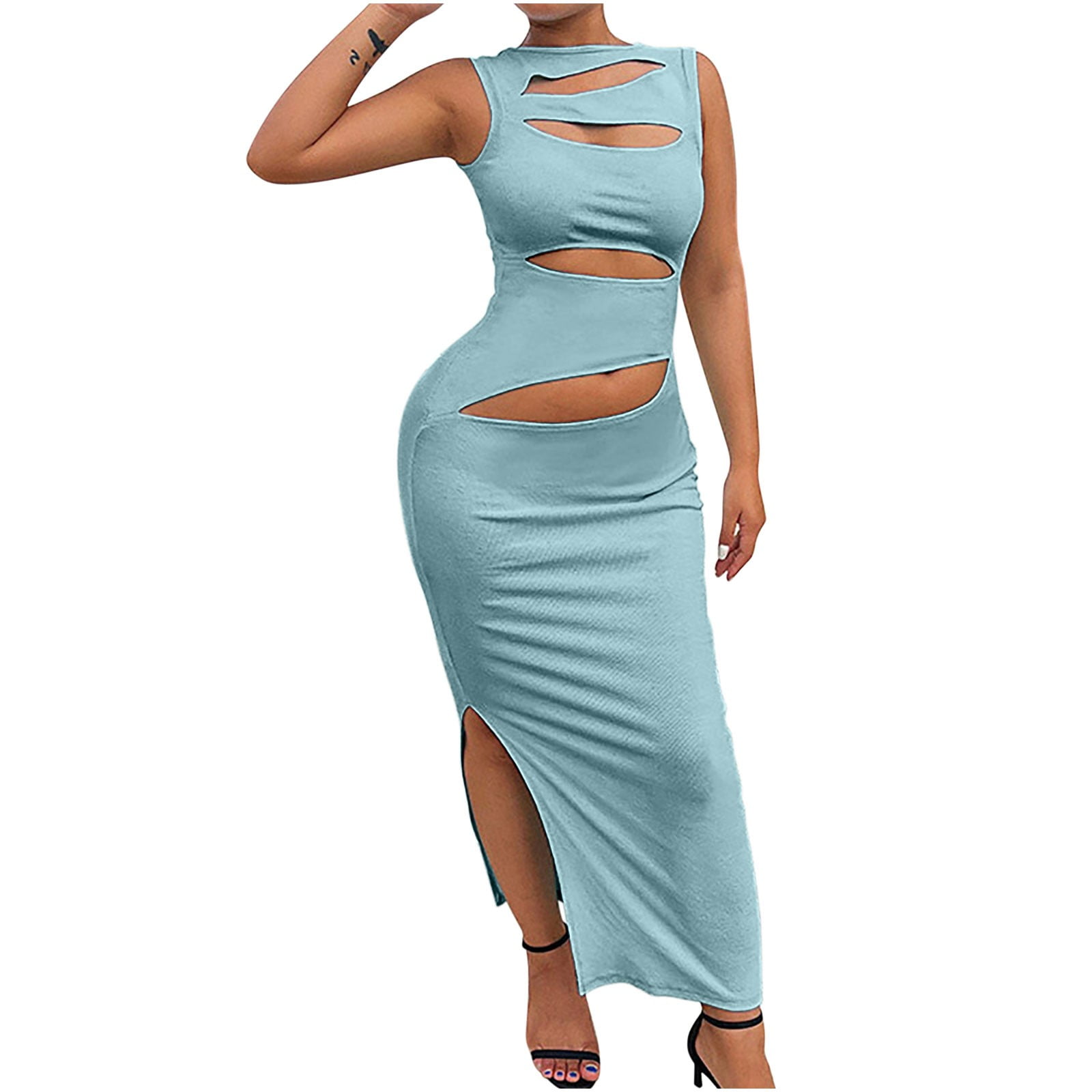 Cut Outs Summer Backless Dress  Holiday Clothes Maxi Dresses