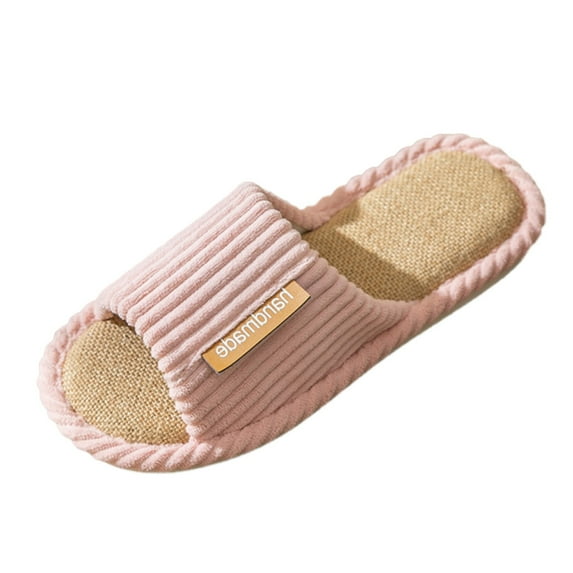 B91xZ Womens House Slippers, Open Toe Memory Foam Washable Non-Slip Printing Slippers Cute Comfy Classic Slip On Bedroom Indoor Outdoor Slide,Pink 6.5