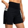 thumbnail image 1 of B91xZ Womens Swim Shorts Solid Tankini Bottoms Swimsuit Bottoms,Black 3XL, 1 of 5