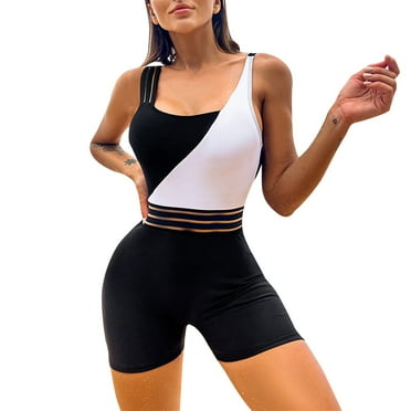B91xZ Womens Swimsuits Tummy Control Summer Color Blocking Bikini Swimsuit Slim Swimsuit Women Two Piece Swimsuit L