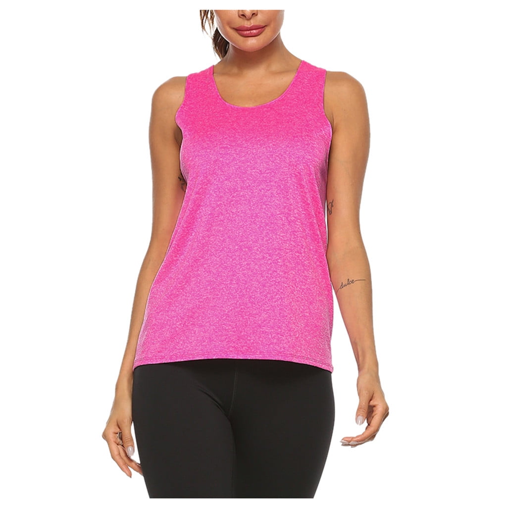 OThread & Co. Women's Stretchy Crop Tank Top - 95% Modal 5% Spandex, Crew Neck, Sleeveless, Hot Pink, Small 3 thumbnail image