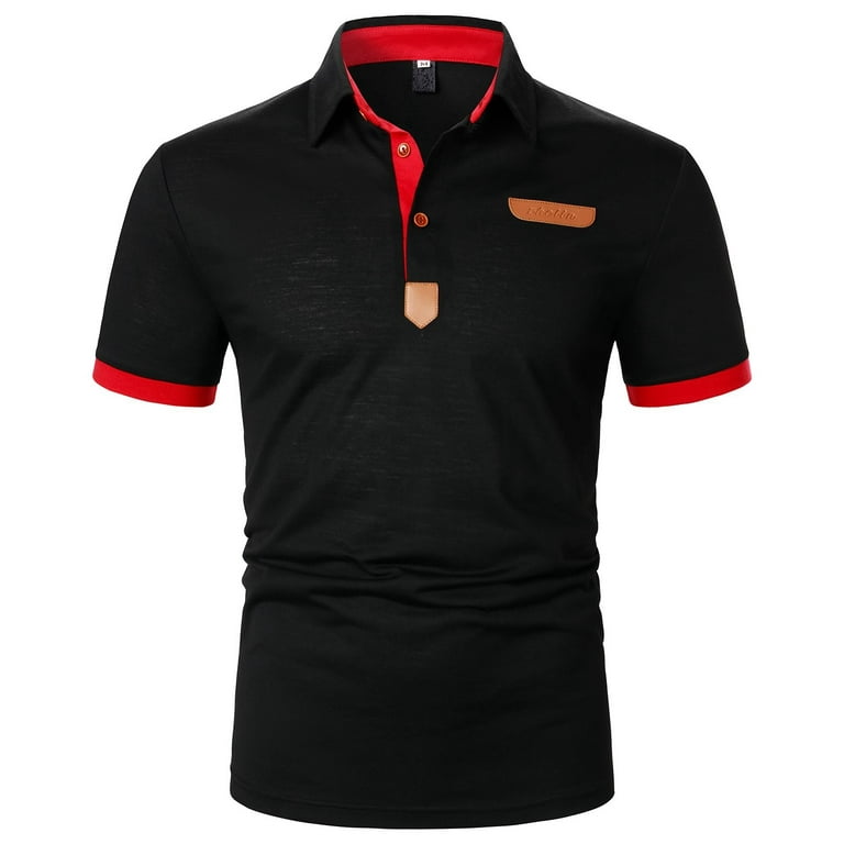B91xZ Workout Shirts For Men Men'S Regular Fit Shirt Preppy Clothes Shirts  For Men Work Outdoor Sports Tennis T T Shirts Pack Polo Shirts For Men  Black XXL 