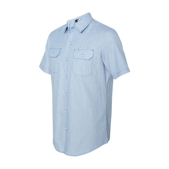 B9265 Dobby-Stripe Short Sleeve Shirt