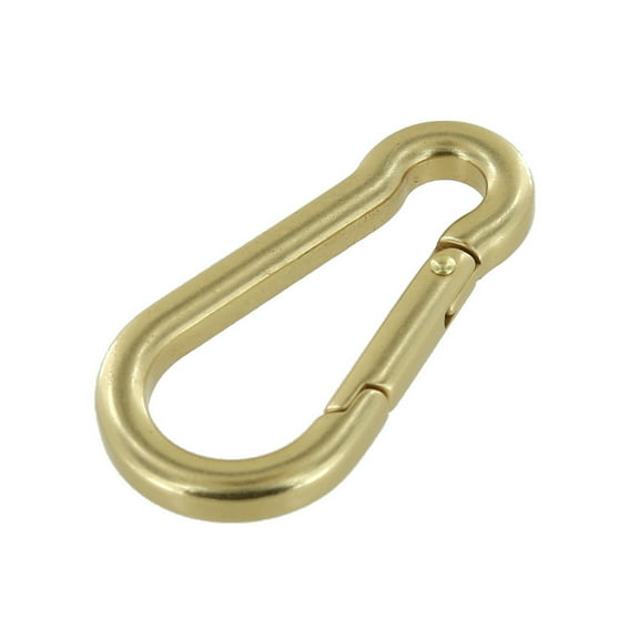 B9757 Natural Brass, Carabiner, Solid Brass-LL