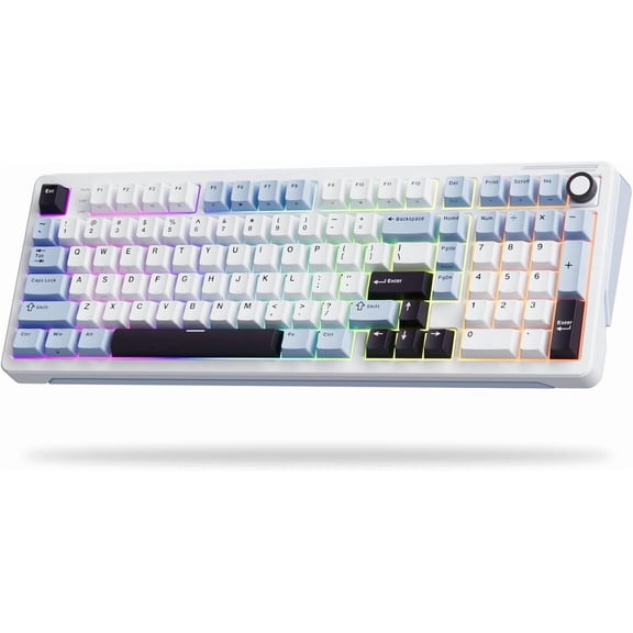 B98 Creamy Keyboard with Number Pad,  Mechanical Gaming Keyboard w/Knob, Full Size /2.4Ghz/USB-C RGB Custom Keyboards for Win/, Gasket Hot Swappable Linear Switches