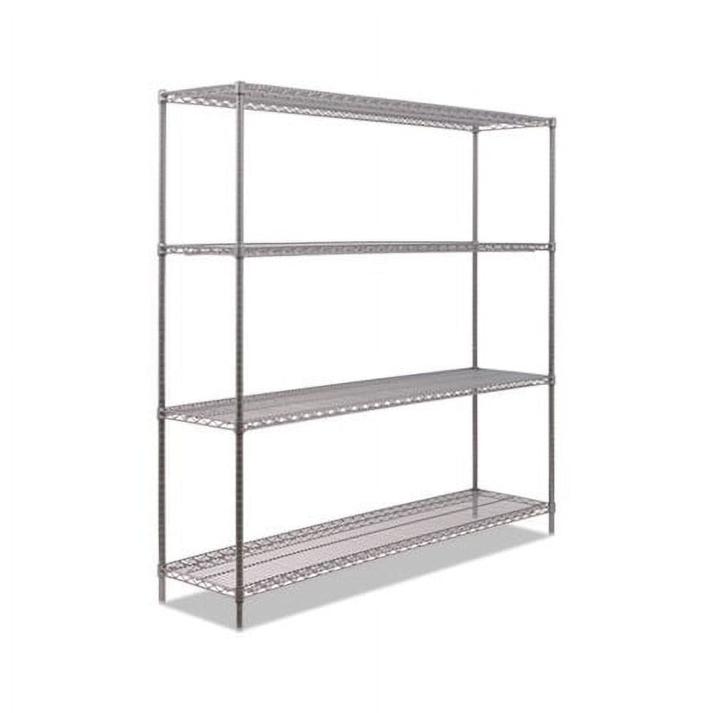Industrial Black Anthracite 72" Wire Shelving Kit with 4 Shelves