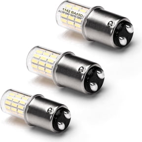 Alide 12V BA15D LED Bright White 6000K, 3W DC Bayonet Bulb Double Contact for RV Camper Trailer Boat Interior Marine Lights,3 pack