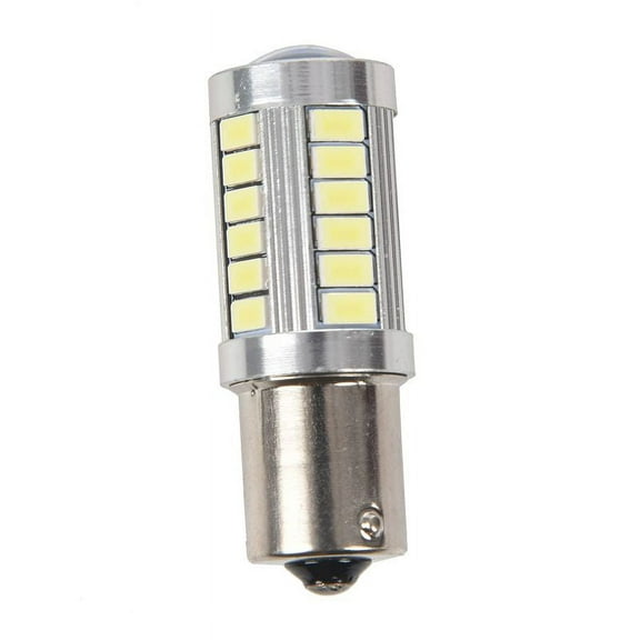 BA15S 12V White LED Sidelight Indicator Car Light Bulb 1156 P21W Silver 33-LED ywm58