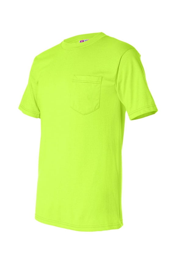 BA1725 Bayside Apparel Mens Pocket Tee Lime Green 3XL