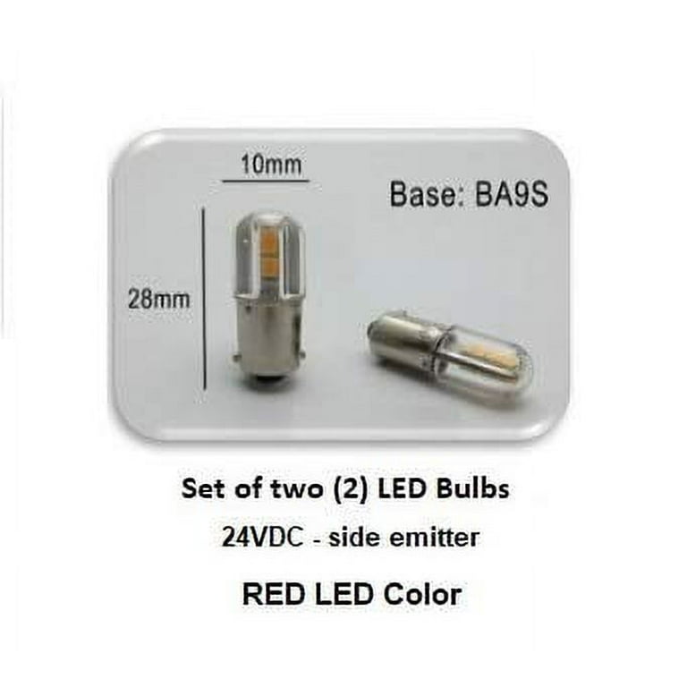 BA9S LED Bulb - 24V Red LED - 60 LUMEN Auto Map Dome Accessory LED Bulb -  Set of 2 