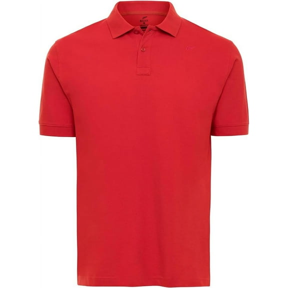 BAAZ Men's Solid Cotton Pique Polo, Red, Large