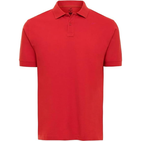BAAZ Men's Solid Cotton Pique Polo, Red, Large