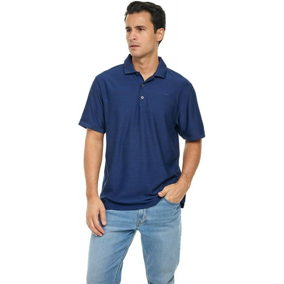 BAAZ Mens Eco Performance Polo, Navy Blue, Small