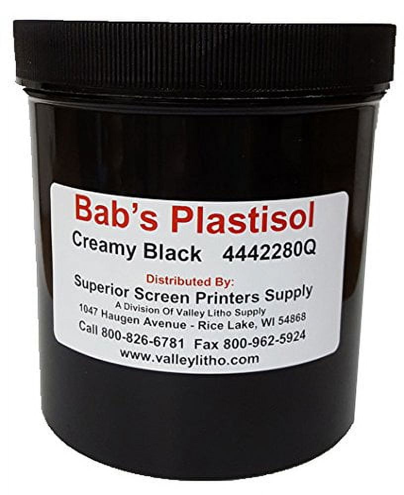 BAB'S Creamy Black Plastisol Screen Printing Ink Quart