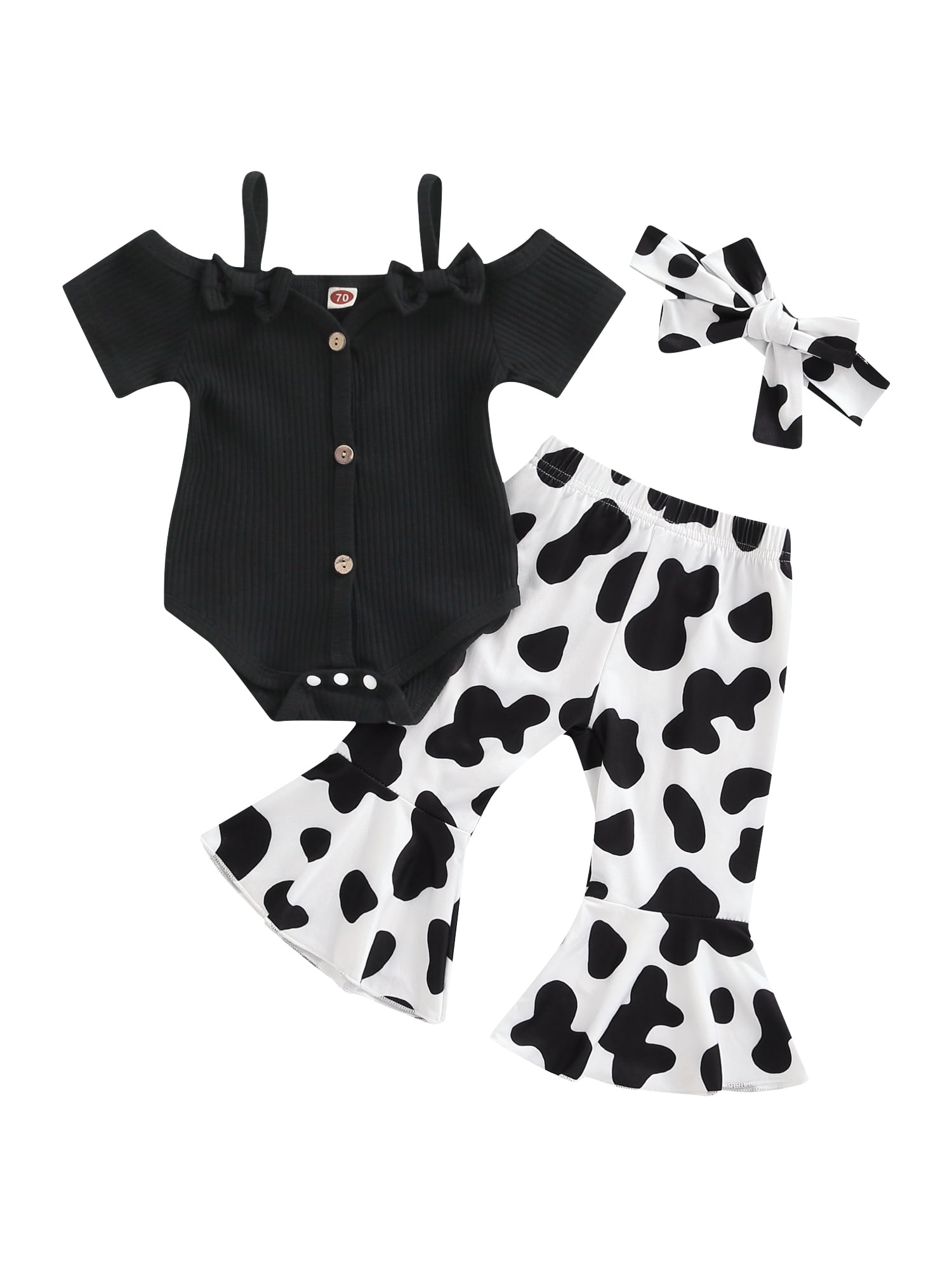 Cow print baby girl clothes discount