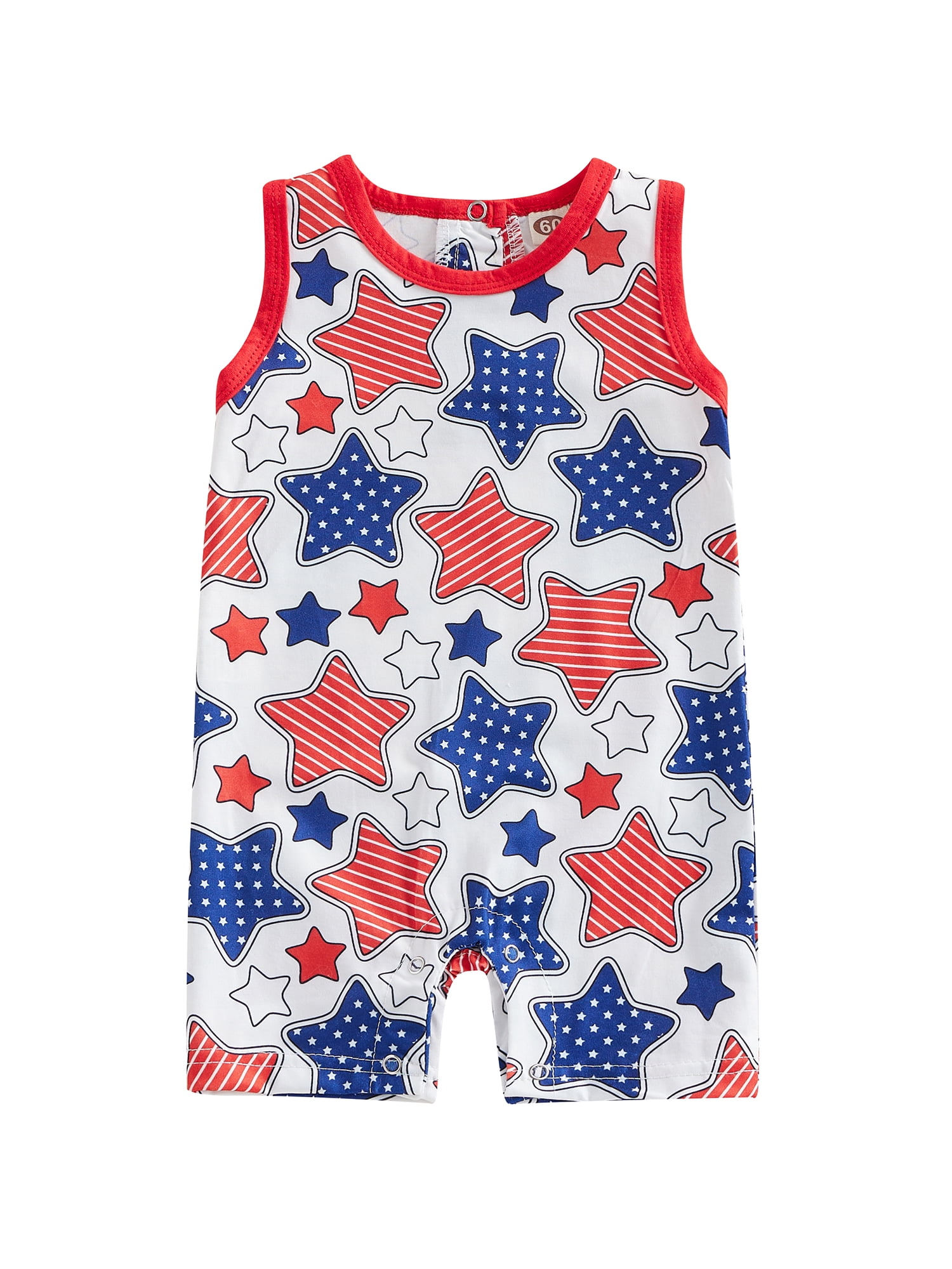 My First 4th Of July Baby Boy Outfit - Patriotic Star Shorts & Bodysuit 2-Piece Set