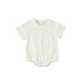 thumbnail image 1 of BABAMOON Infant Baby Boy Girl Romper Oversized Short Sleeve Bubble Jumpsuit Solid Color Bodysuit Summer Clothes, 1 of 8