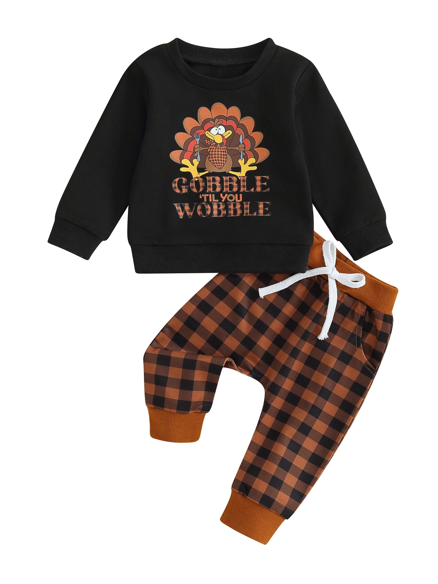 BABAMOON Infant Toddler Baby Girl Boy Thanksgiving Clothes Turkey Print