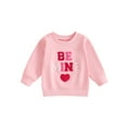 thumbnail image 1 of BABAMOON Infant Toddler Baby Girls Valentine's Day Sweatshirt Long Sleeve Letter Embroidery Pullover Tops, 1 of 9