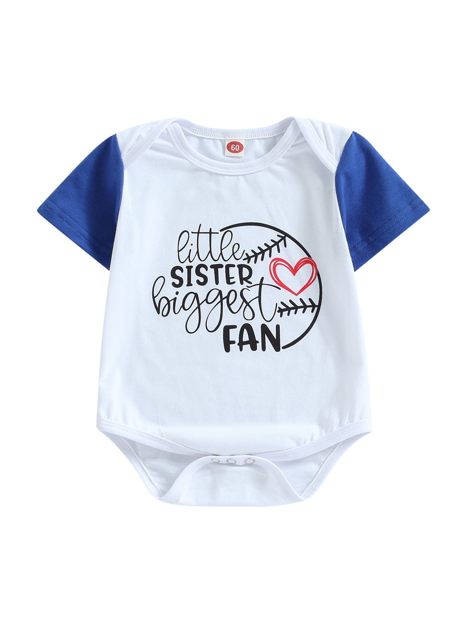 BABAMOON Newborn Baby Girl Baseball Outfits Letter Print Short Sleeve