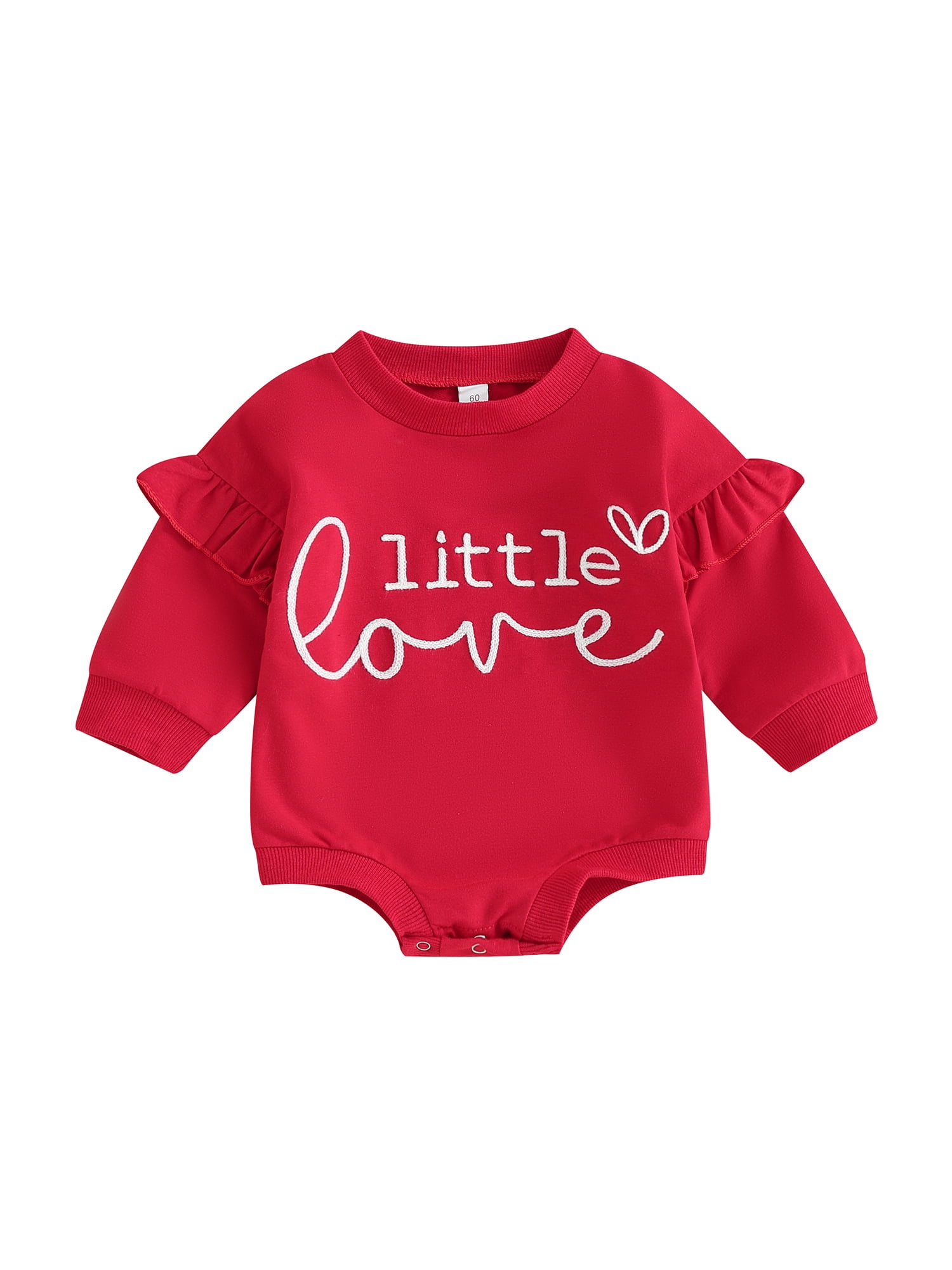 BABAMOON Newborn Baby Girls Valentine's Day Romper Long Sleeve